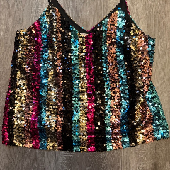 Francesca’s Mi Ami NWT Glitter Stripe Tank - Picture 2 of 5